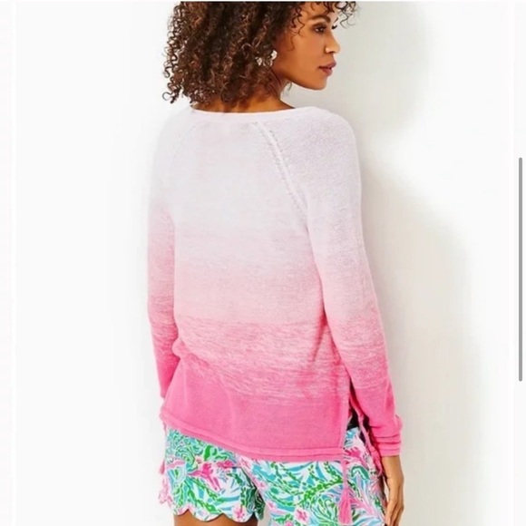 Women’s LILLY PULITZER Jody V-Neck Sweater HAVANA- PINK MARLED OMBRE. Size XS - Picture 3 of 15